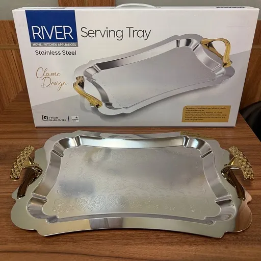 سینی مستطیل دالبر دسته طلایی Wave ریور کد G۷۱۲۶